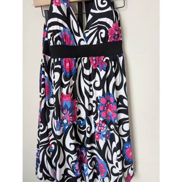 Candie's Halter Dress XL Black White Floral, Womens - Picture 3 of 6
